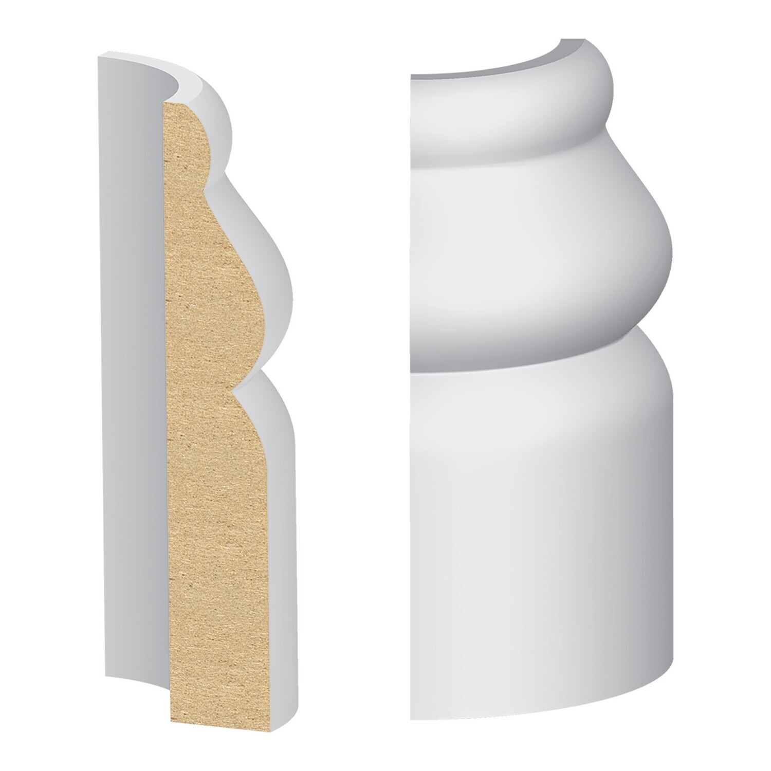351MULW - Sierra Base Round Corner (9⁄16"x3-1⁄4") MDF Ultralight