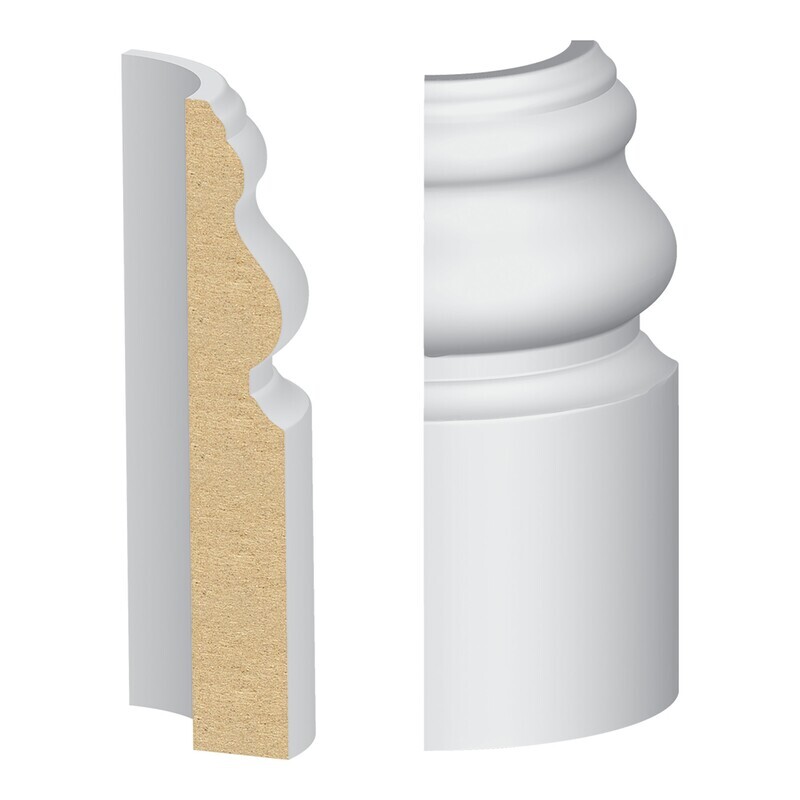 338MUL-3W - Santa Fe/#175 Base Radius Corner (9⁄16"x3-7⁄16") MDF Ultralight