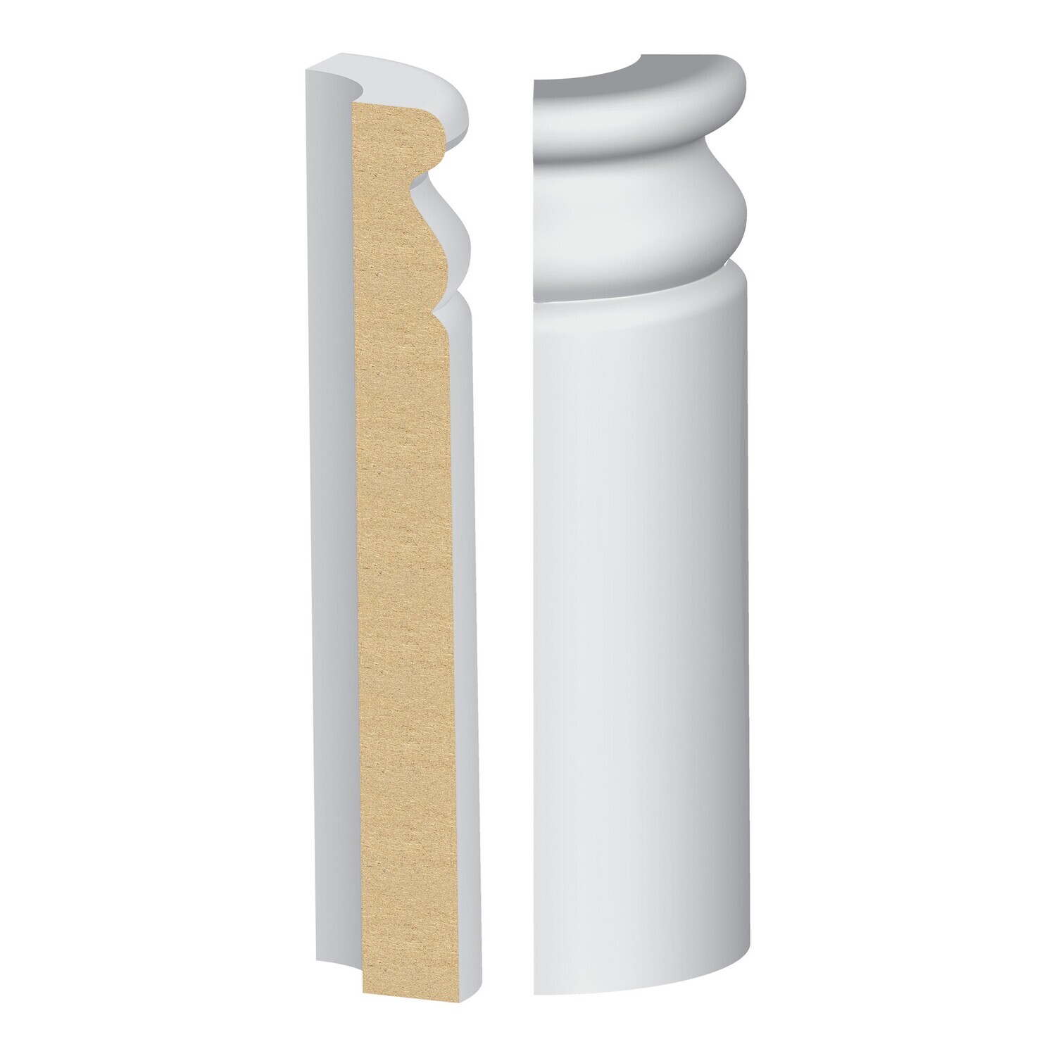 389MULW - Plinth Base Round Corner (11⁄16"x6-1⁄2") MDF Ultralight
