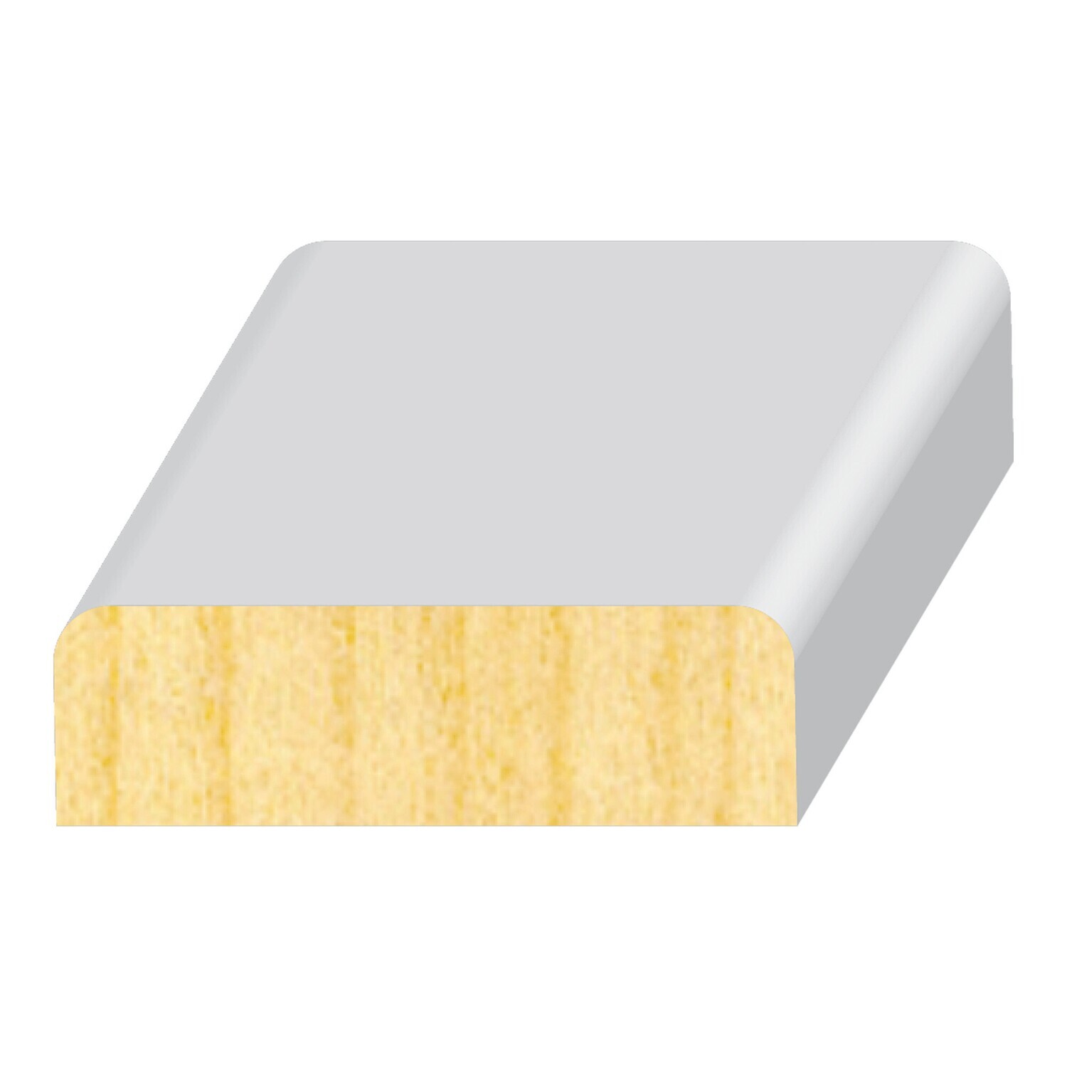 PR202FJ - 2 Round Edge Stop - 2RE (3⁄8"x1-1⁄4") Pine Primed FJ