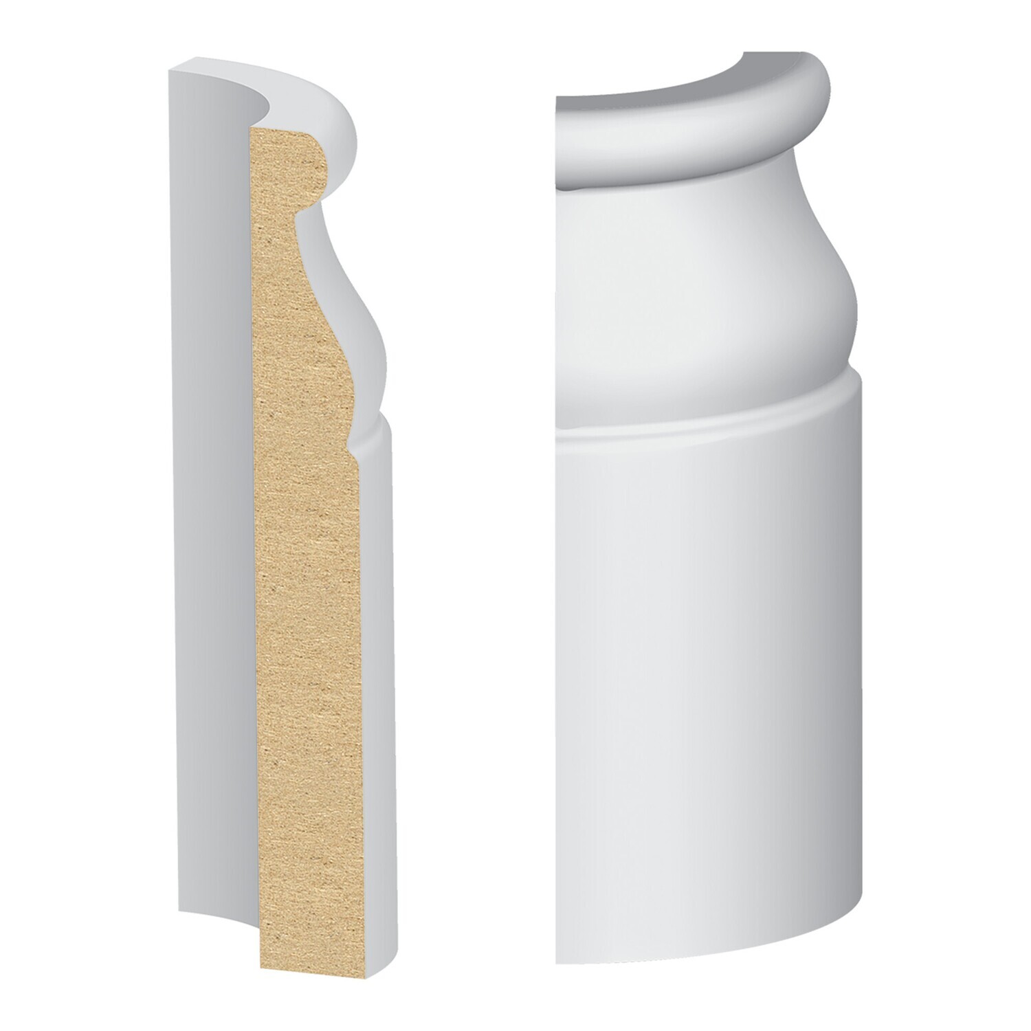 335MULW - Monterey Base Round Corner (7⁄16"x3-1⁄2") MDF Ultralight