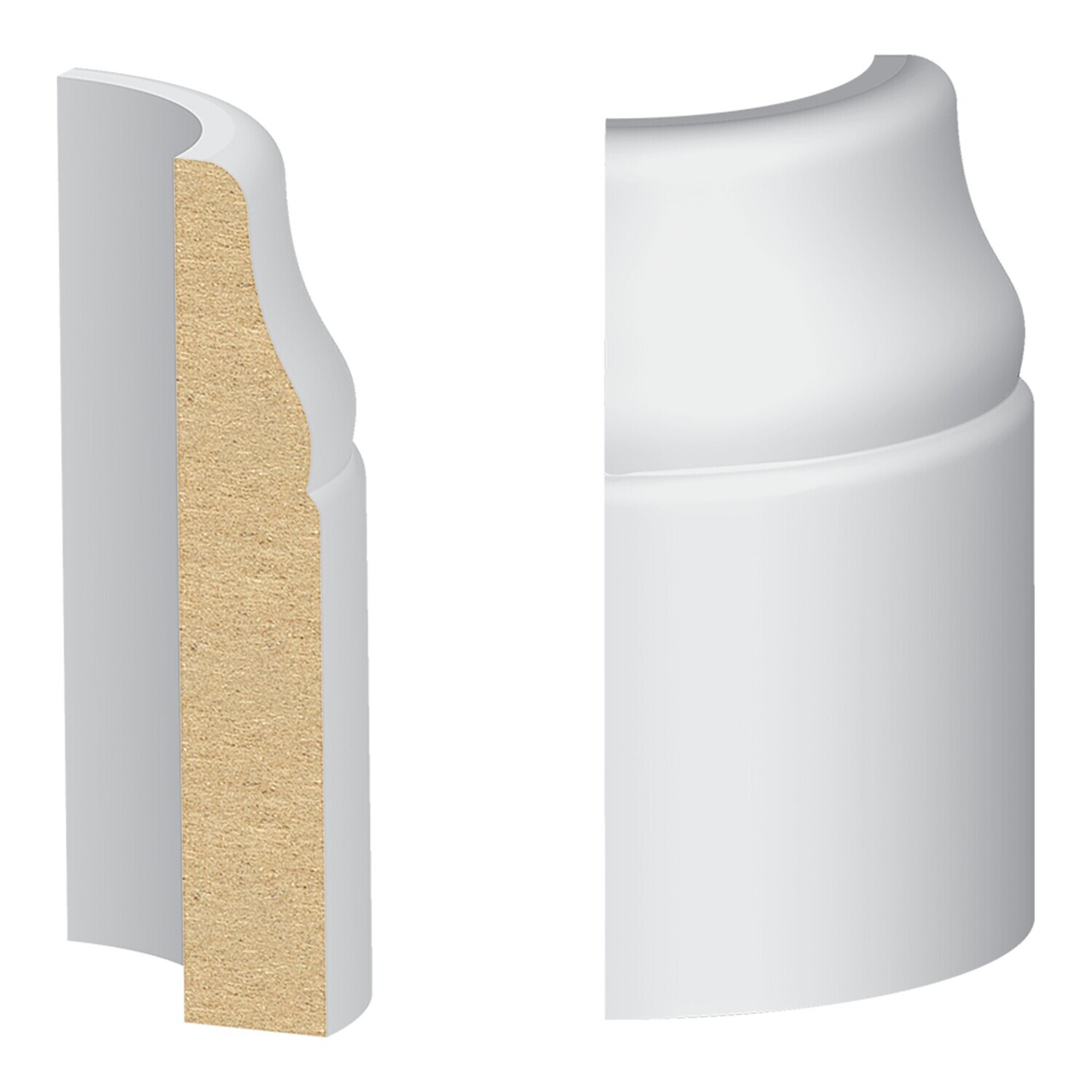 310MULW - #711 Base Round Corner (3⁄8"x2-1⁄2") MDF Ultralight