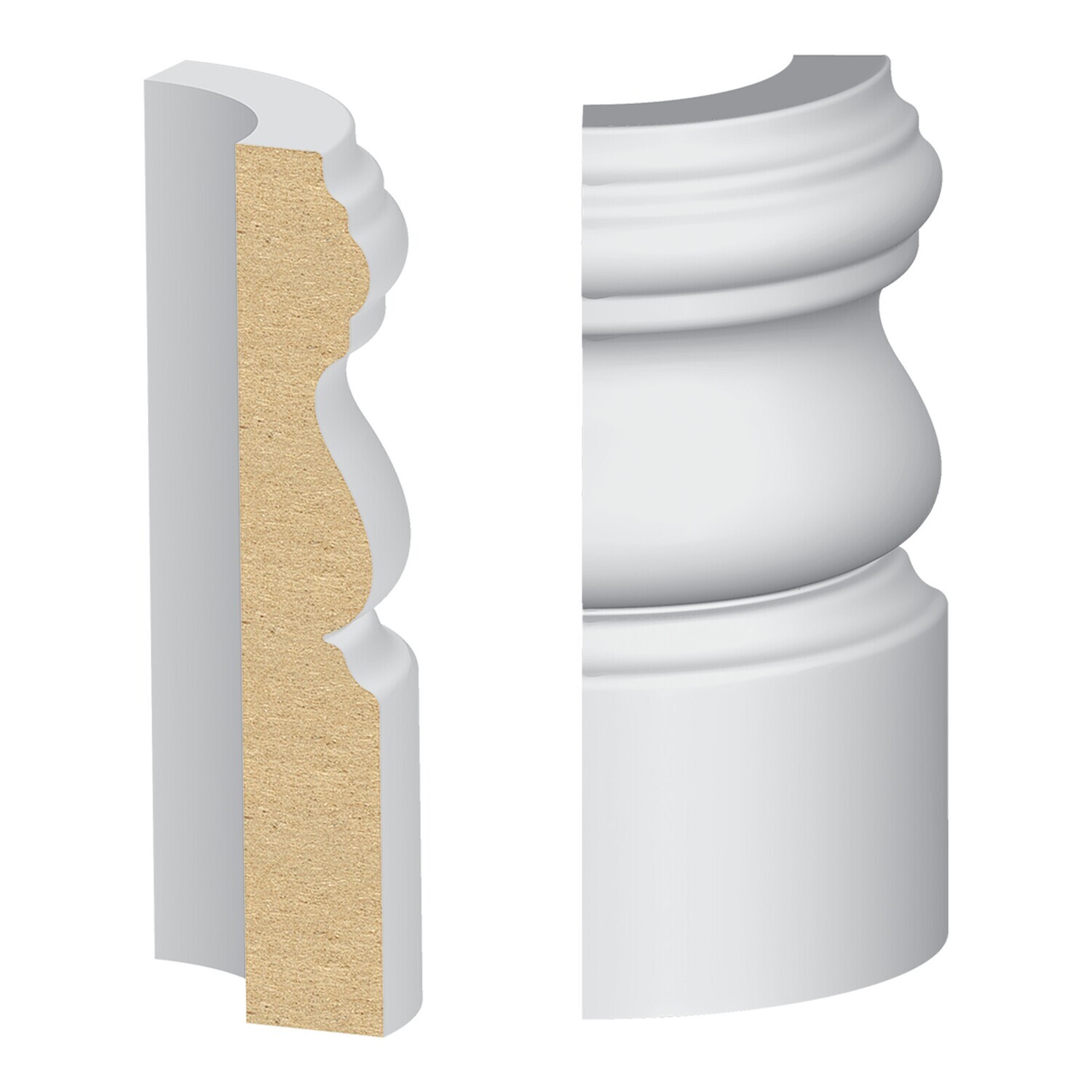 361MUL-3W - Monterey/Sonoma Base Round Corner (9⁄16"x3-1⁄4") MDF Ultralight