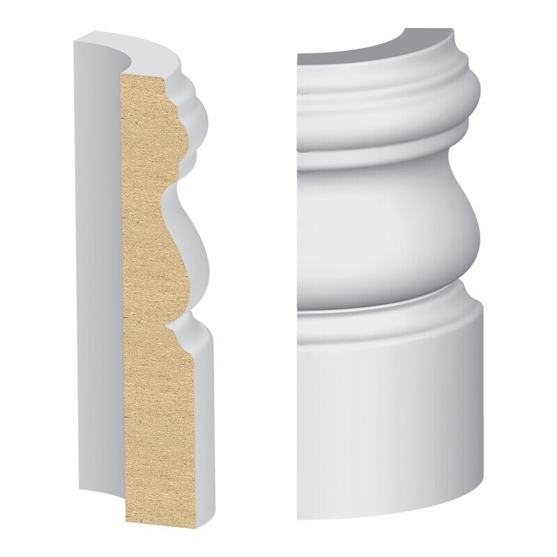 361MUL-3W - Monterey/Sonoma Base Round Corner (9⁄16"x3-1⁄4") MDF Ultralight