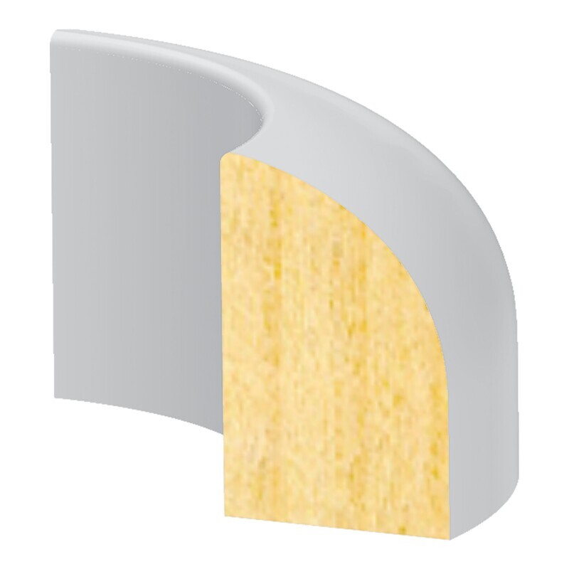 PR300BLVLW - Base shoe round corner to match pr300blvl (1⁄2"x3⁄4") Pine Primed FJ