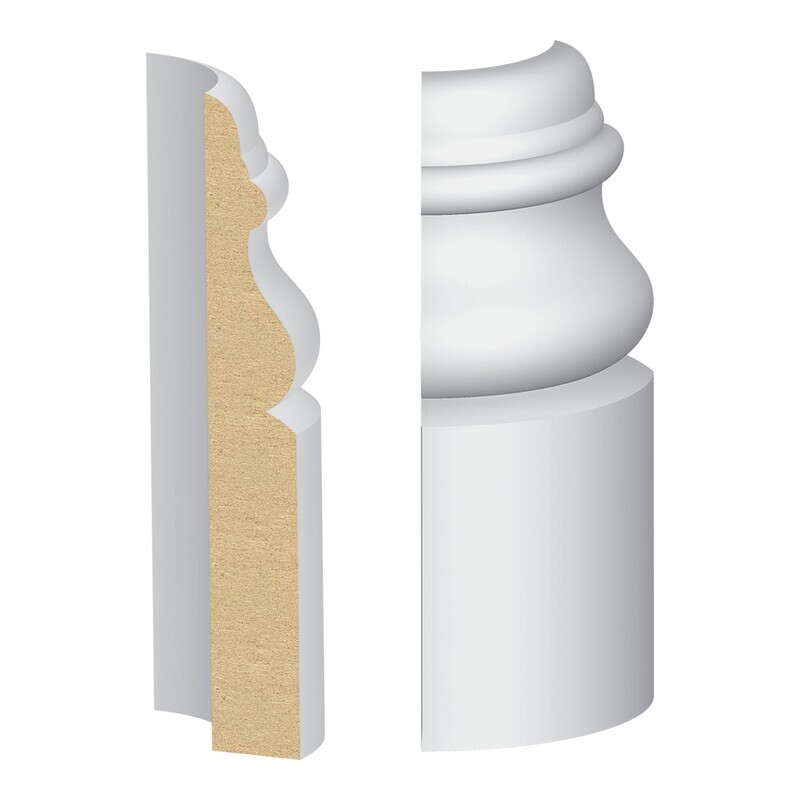 329MULW - Victorian/Newport Base Round Corner (9⁄16"x3-7⁄8") MDF Ultralight
