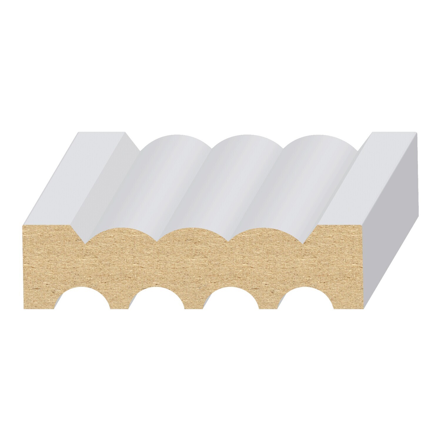 158MUL-2 - Reversible 4-Flute &amp; Reed Casing (9⁄16"x2-1⁄4") MDF Ultralight