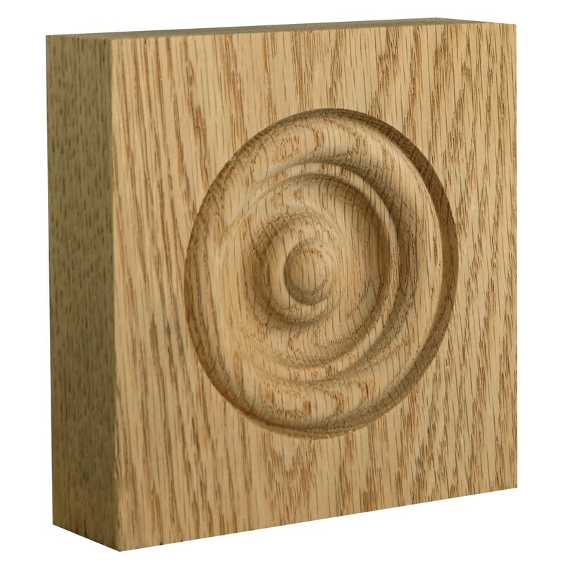 PB8-O - Cambridge Rosette without Edge Detail (7⁄8"x3-3⁄4") Oak