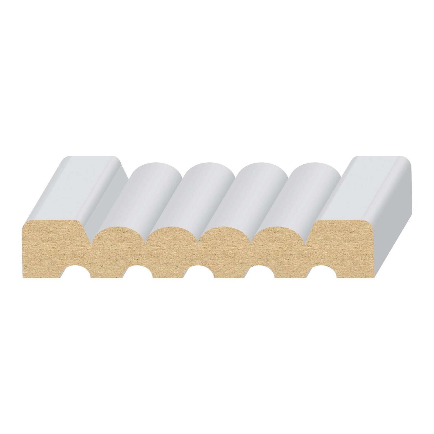 158MUL-3 - Reversible 5-Flute &amp; Reed Casing (9⁄16"x3-3⁄8") MDF Ultralight