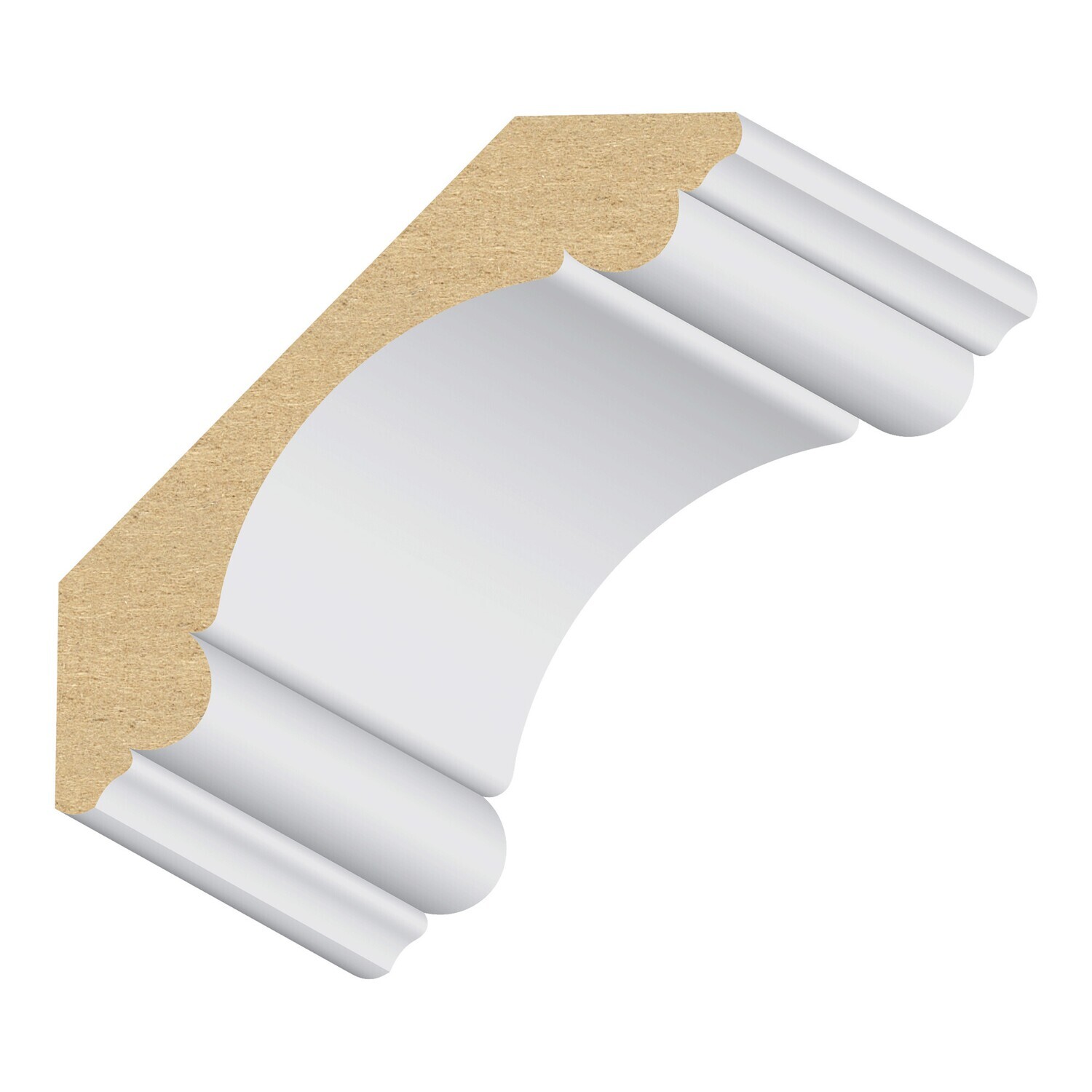 421MUL - Double Bead Carolina Crown (3⁄4"x3-3⁄8") MDF Ultralight