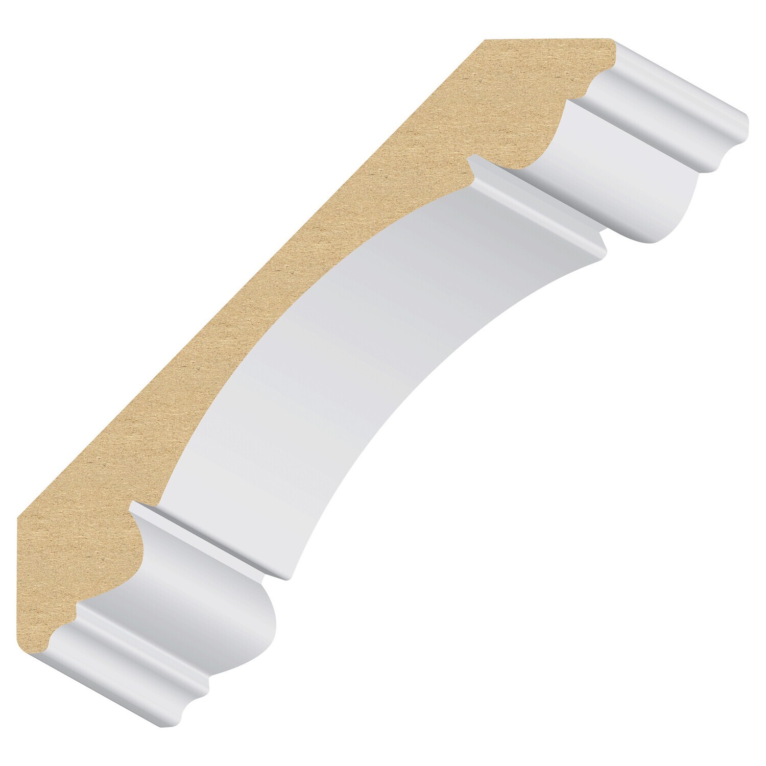 424MUL-6 - Double Bead Carolina Crown (1"x6-1⁄2") MDF Ultralight