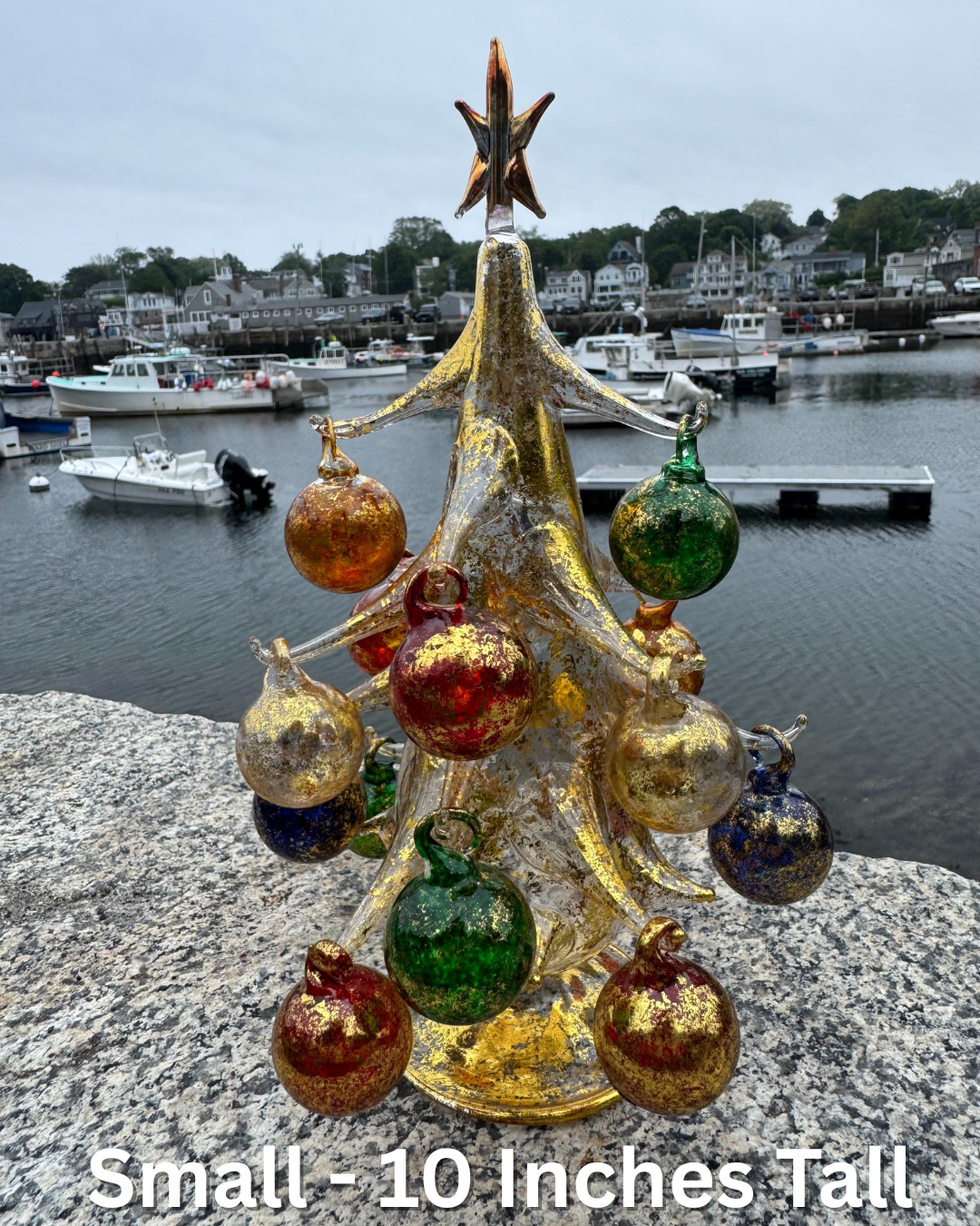 Hand-Blown Gold Glass Christmas Tree