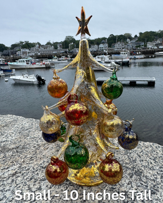Hand-Blown Gold Glass Christmas Tree