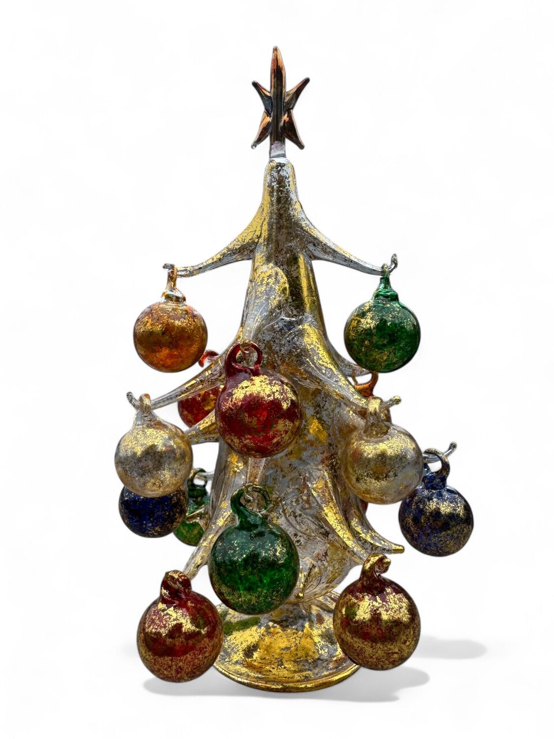 Hand-Blown Gold Glass Christmas Tree