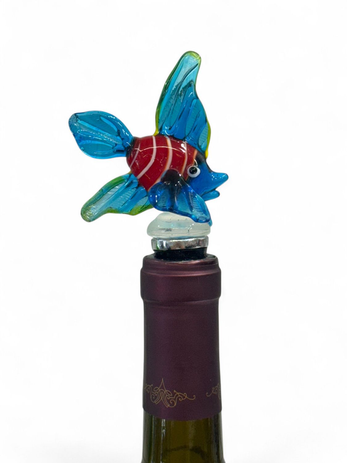 Colorful Glass Fish Wine Stopper
