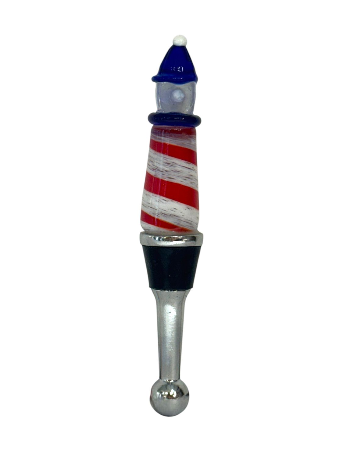 Hand-Blown Glass Lighthouse Wine Bottle Stopper