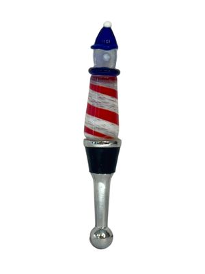 Hand-Blown Glass Lighthouse Wine Bottle Stopper