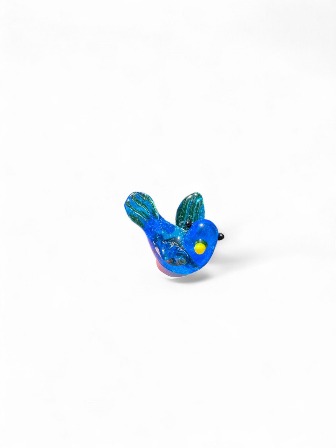 Mini Hand-Blown Glass Blue Bird