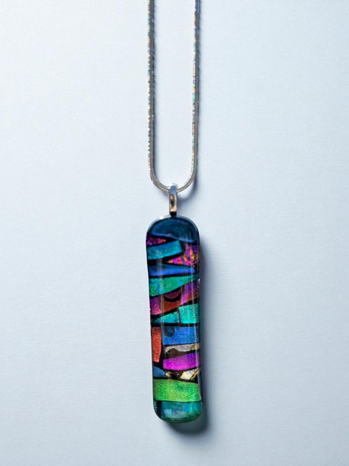 Glass Fusion Silver Necklace