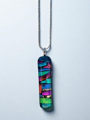 Glass Fusion Silver Necklace