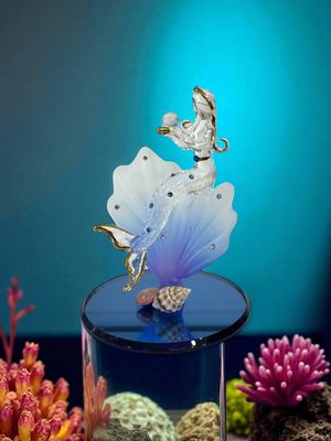 Hand-Blown Glass Mermaid on Seashell Base