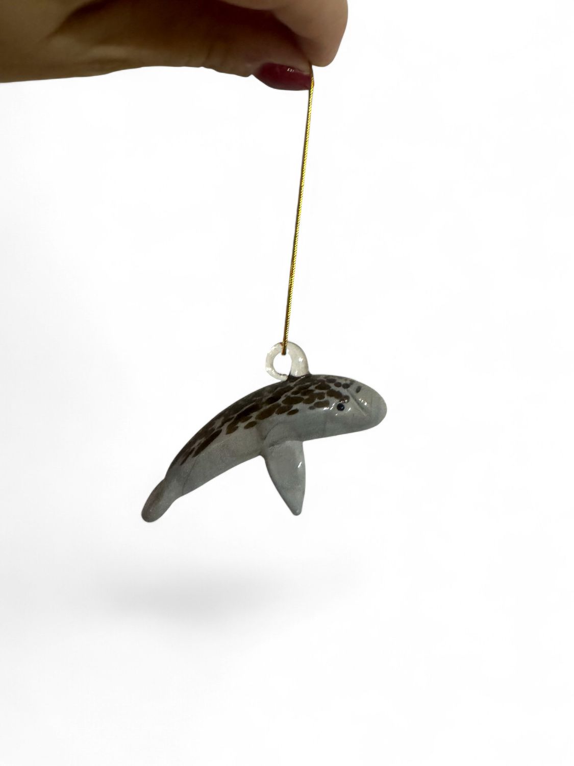 Hand-Blown Glass Manatee Ornament