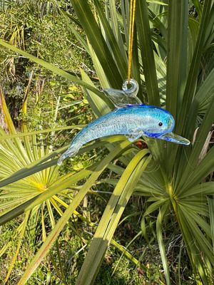 Hand-Blown Glass Dolphin Ornament