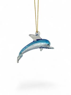 Hand-Blown Glass Dolphin Ornament