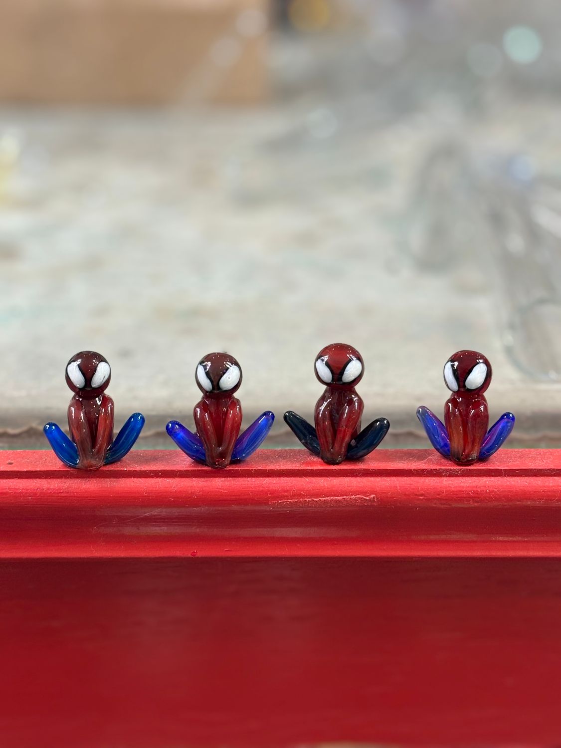 Hand Blown Glass Spiderman Superhero Figurine