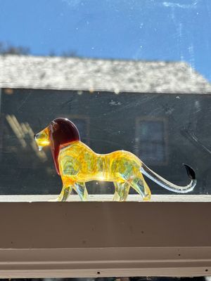 Hand Blown Glass Lion