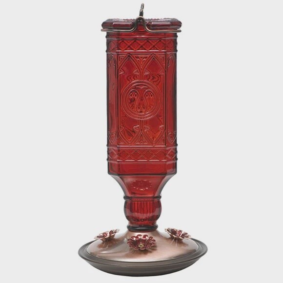 Red Vintage Hummingbird feeder