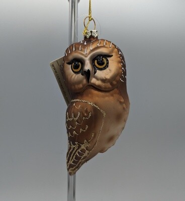 Saw Whet Owl Christmas Ornament D395