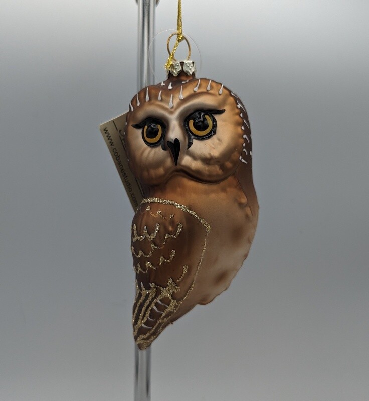 Saw Whet Owl Christmas Ornament D395