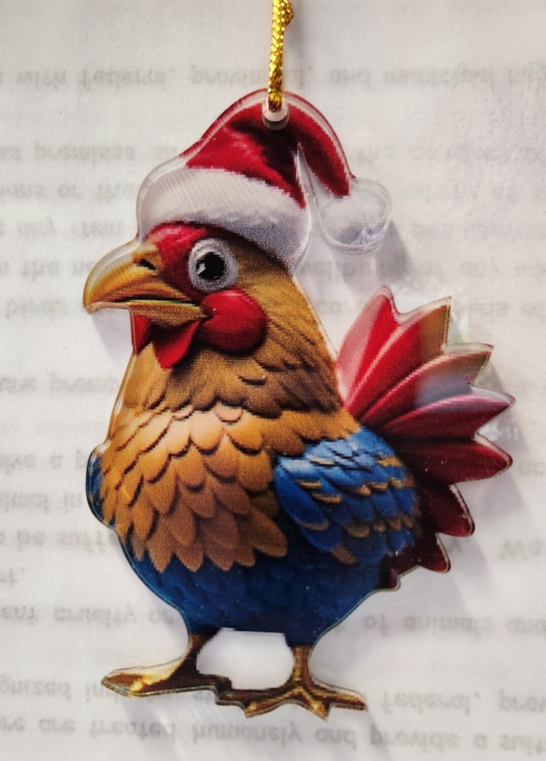 Red Tailed Rooster X- Mas Ornament