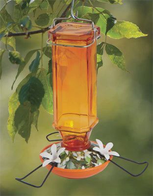 Vintage Glass Oriole Feeder