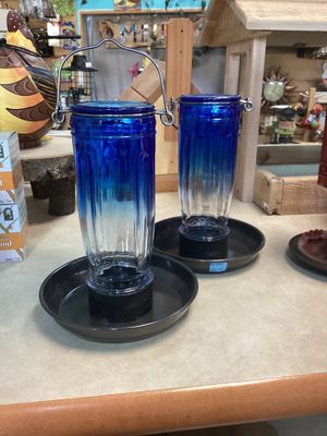 Blue Glass Waterer