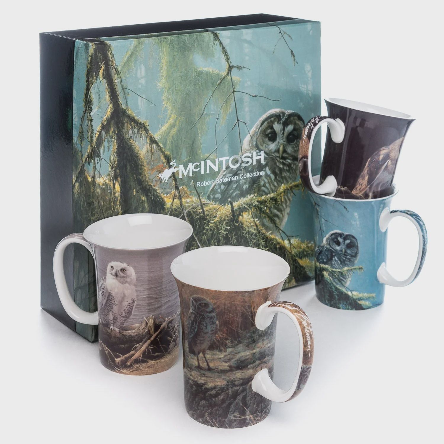 Bateman Owls Set of 4 mugs
