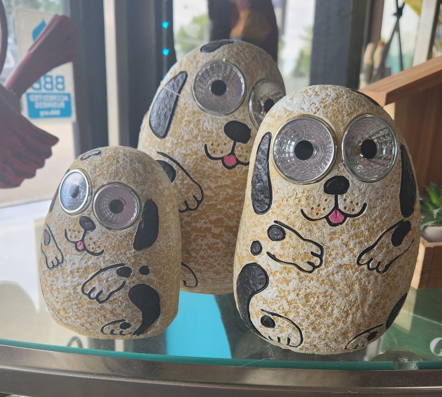 Solar Rock Dogs set of 3