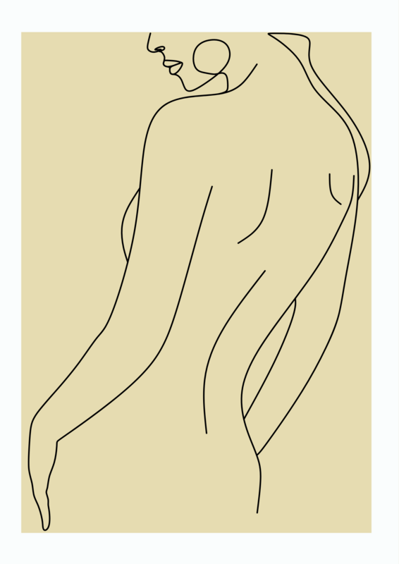 Line art woman front sitting