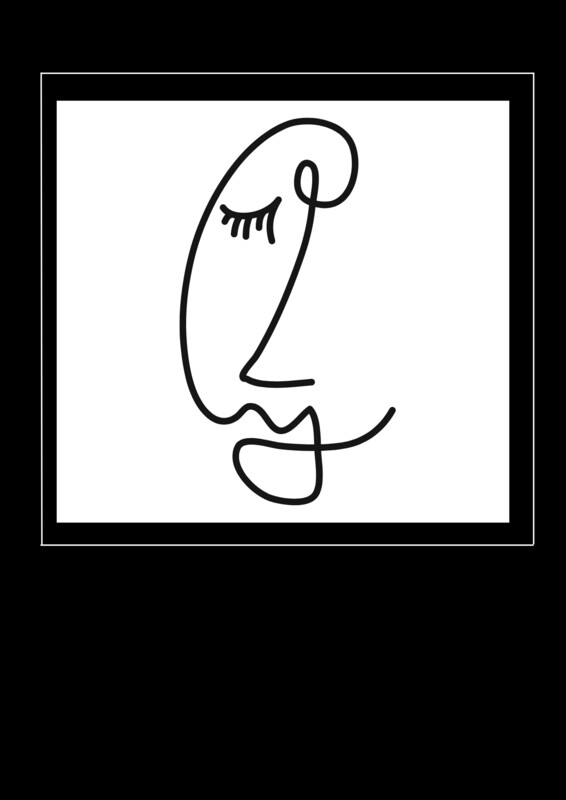 Abstract face line art
