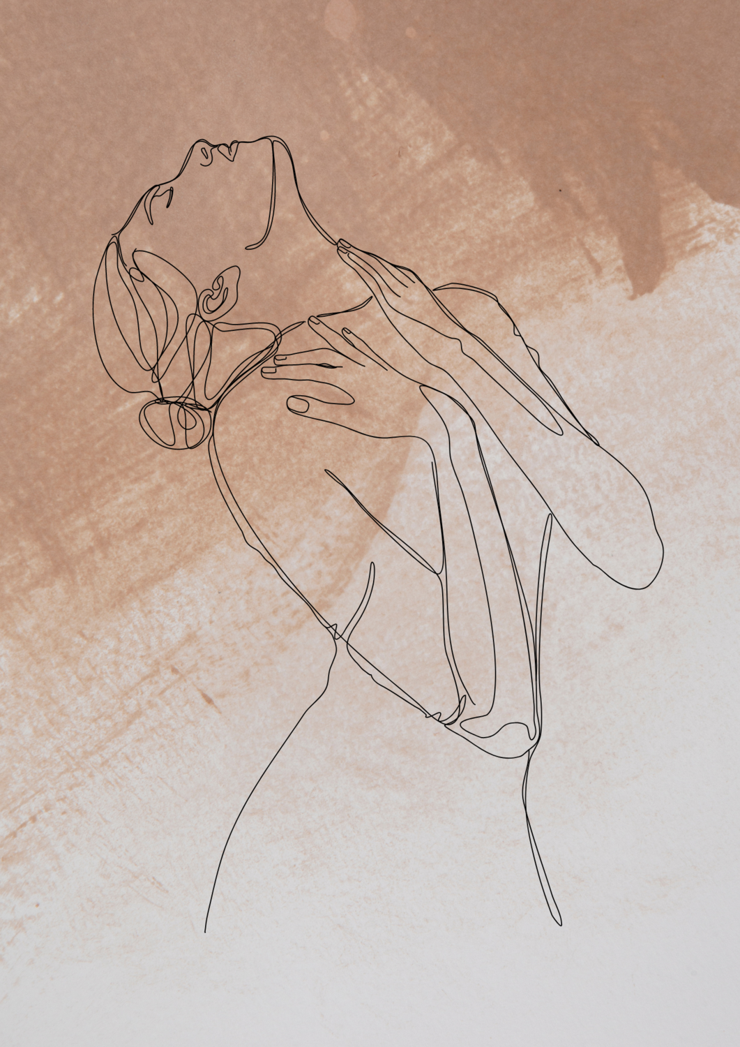 Woman line art on neutral background