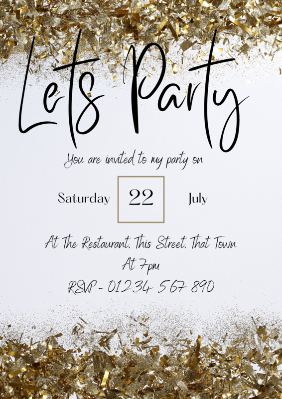 Glitter party invitation
