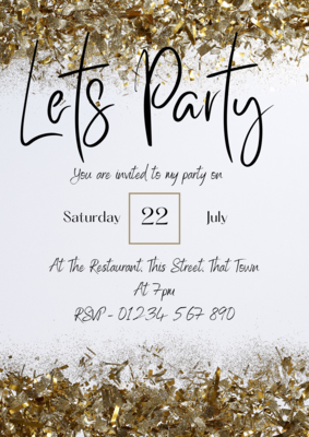 Glitter party invitation