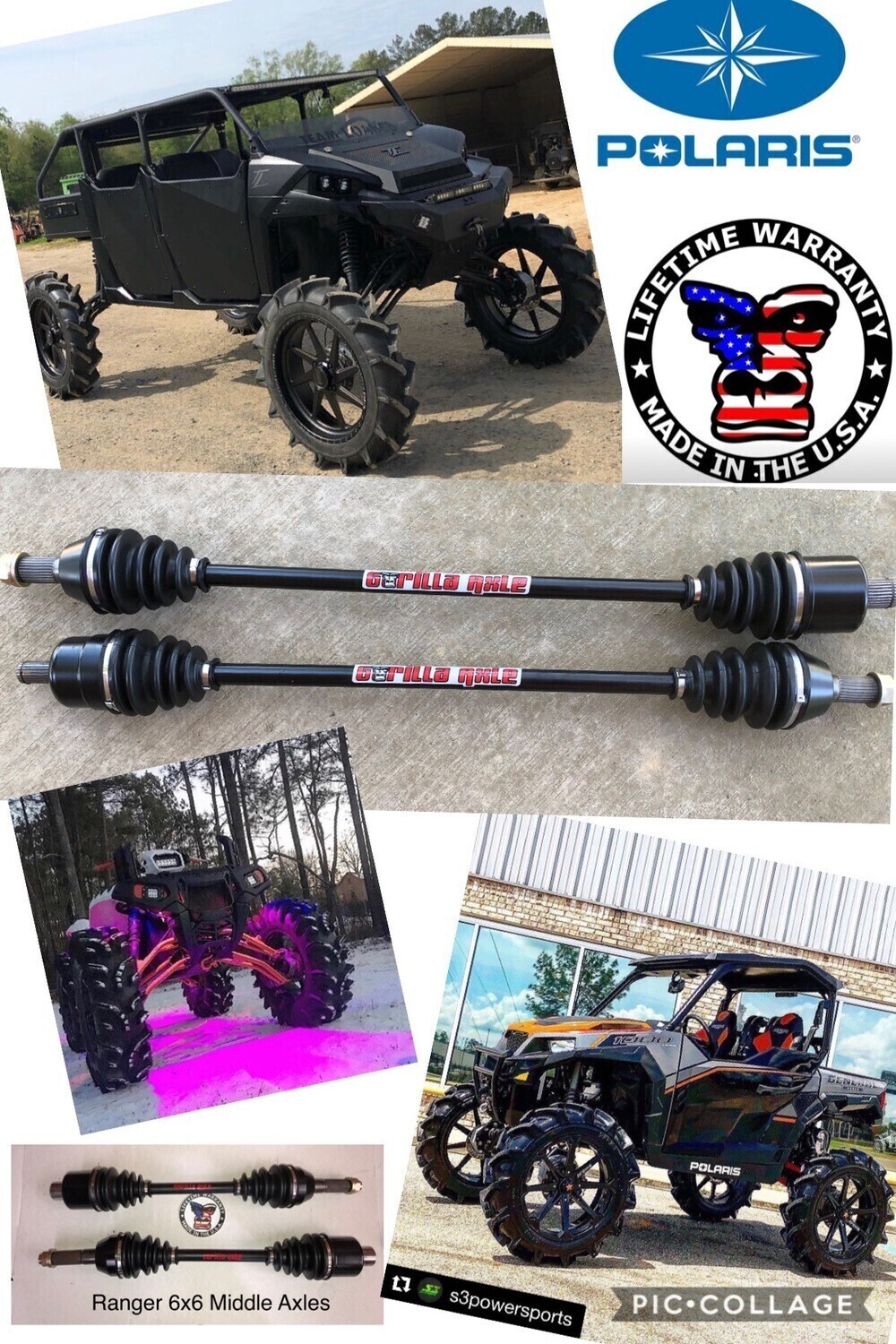 Polaris UTV and Side by Sides GORILLAS (price is per axle)