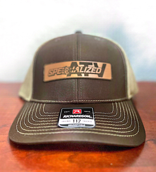 DARK BROWN SPATV SNAP BACK HAT W TAN MESH BACK