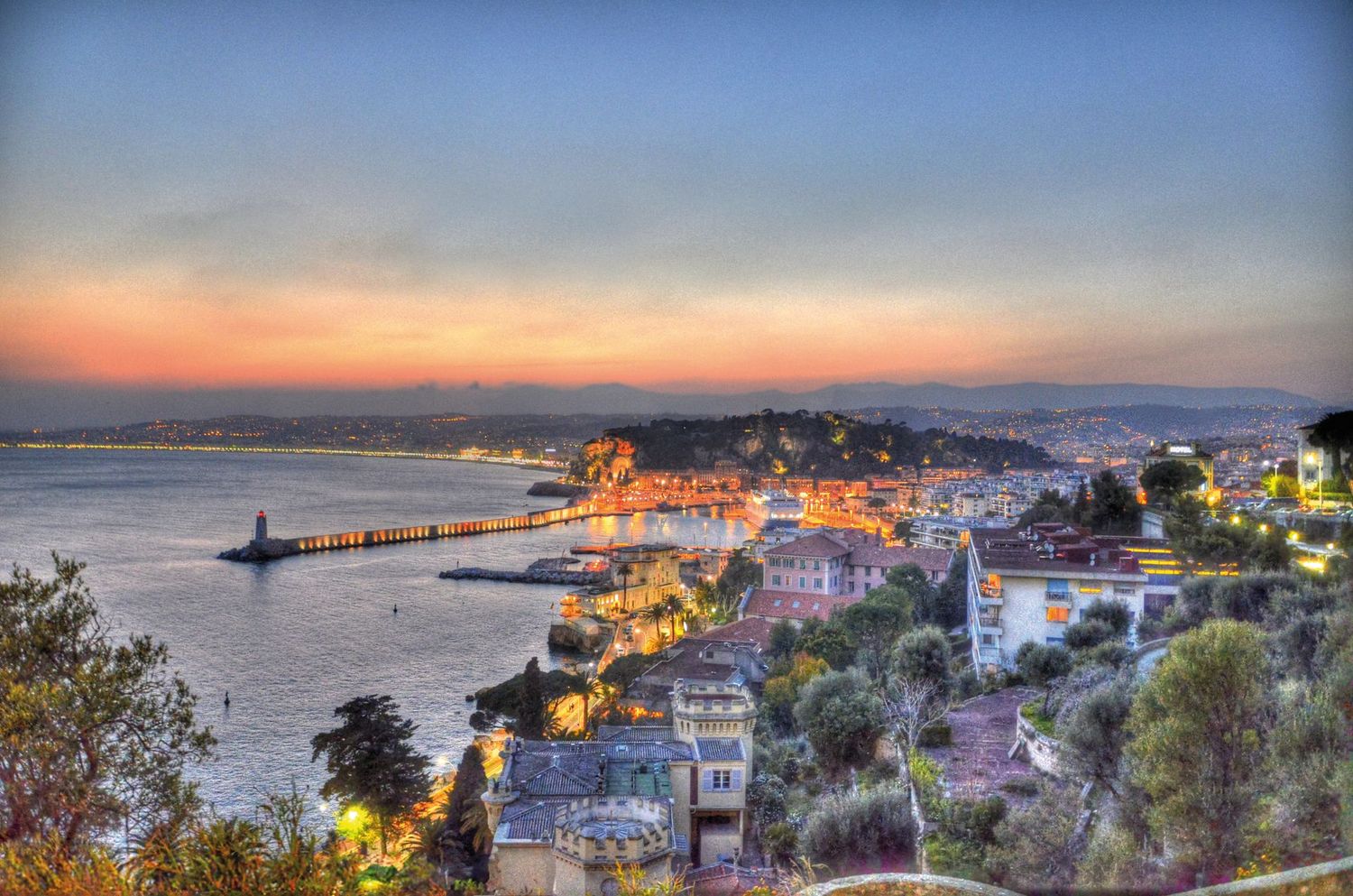 Port de Nice au coucher