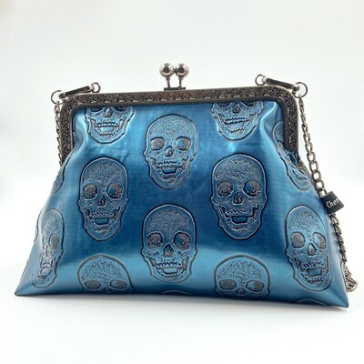 ​GRAND SAC A MAIN VINTAGE "TETE DE MORT BLEU "