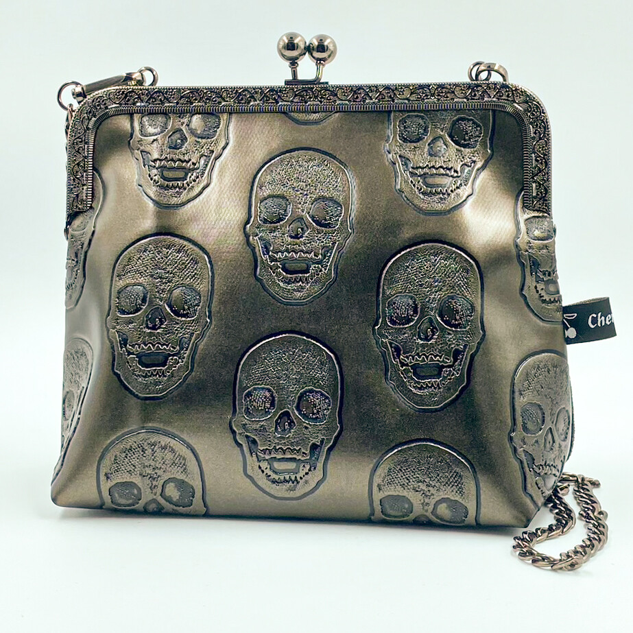 ​PETIT SAC A MAIN VINTAGE "TETE DE MORT CAFE"