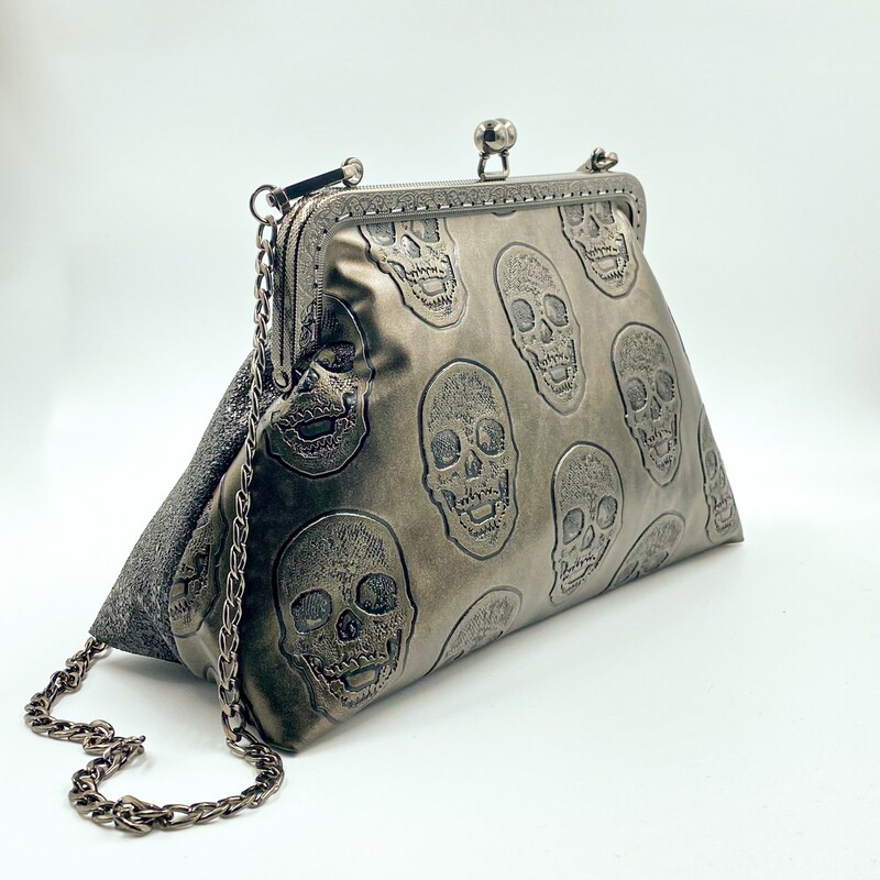​GRAND SAC A MAIN VINTAGE "TETE DE MORT CAFE"