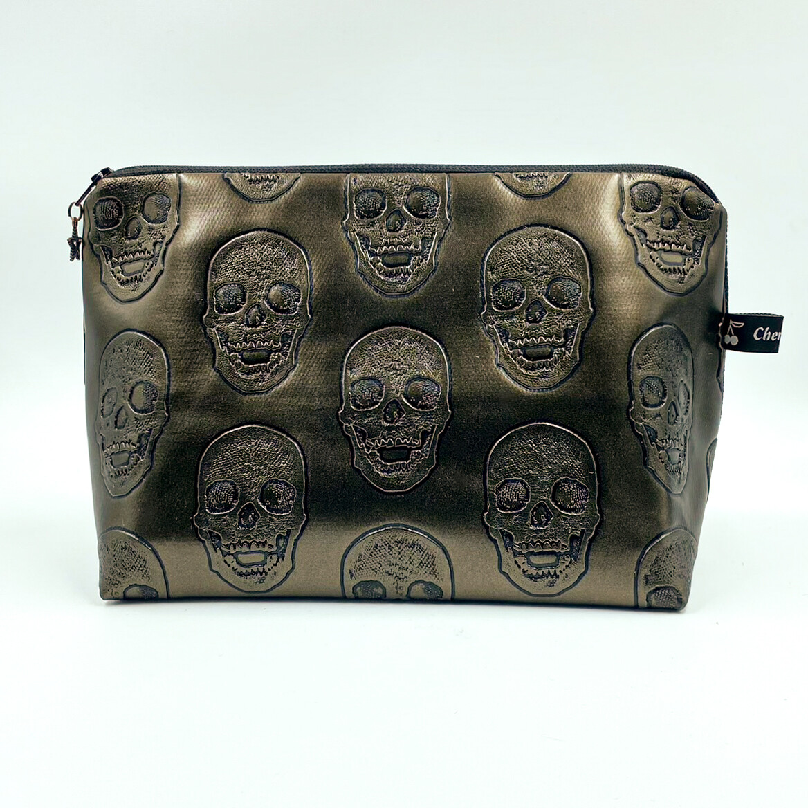 MOYENNE TROUSSE DE TOILETTE "TETE DE MORT CAFE"